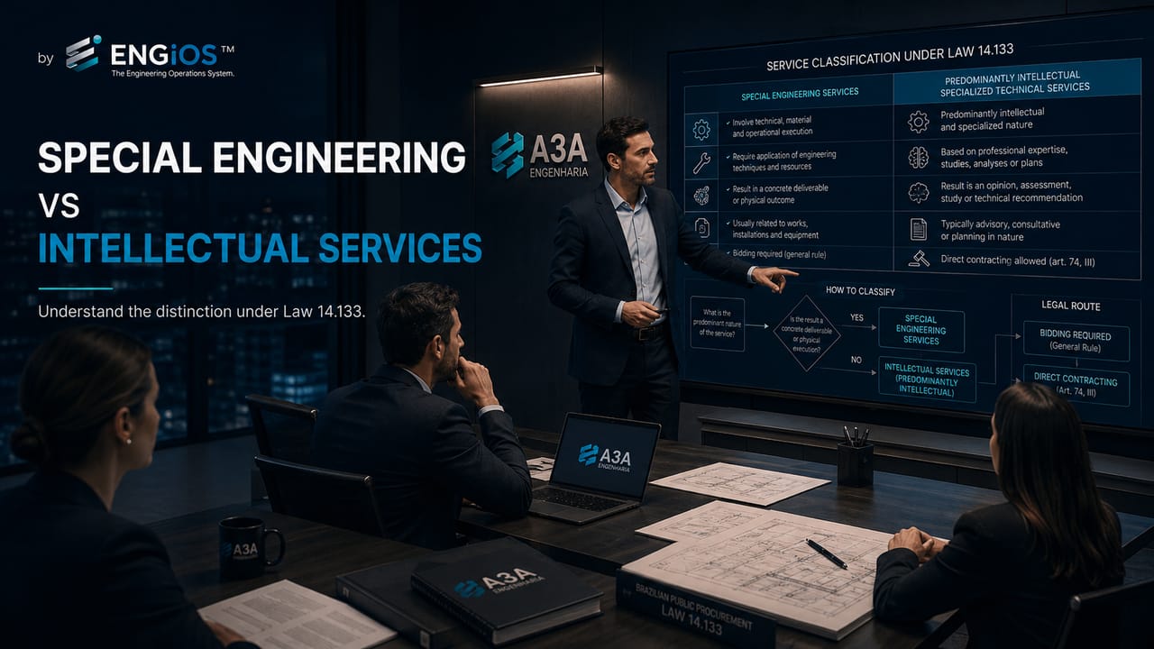 Serviço especial de engenharia versus serviço técnico especializado de natureza predominantemente intelectual na Lei 14.133