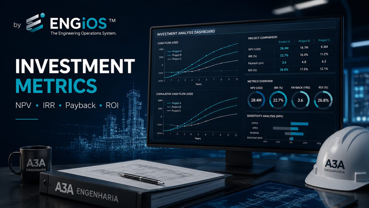 VPL, TIR, Payback e ROI em projetos de engenharia: métricas para avaliação de investimentos