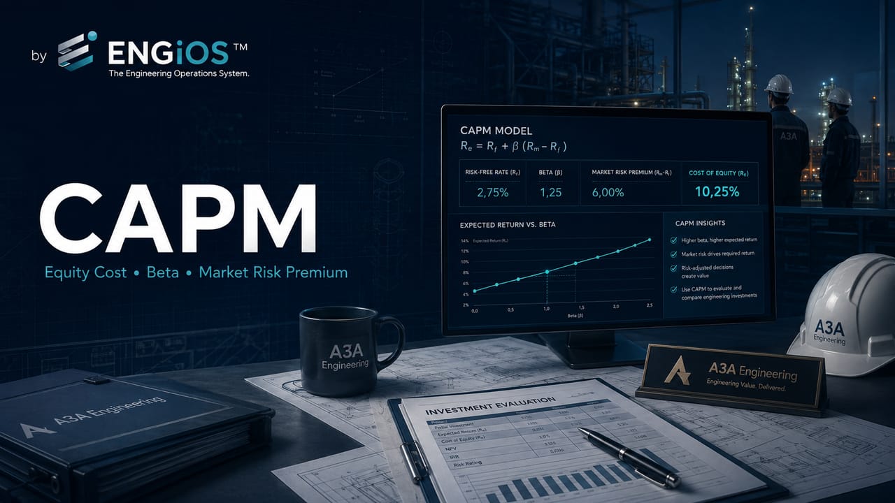 CAPM em projetos de engenharia: custo do equity, beta e prêmio de risco de mercado