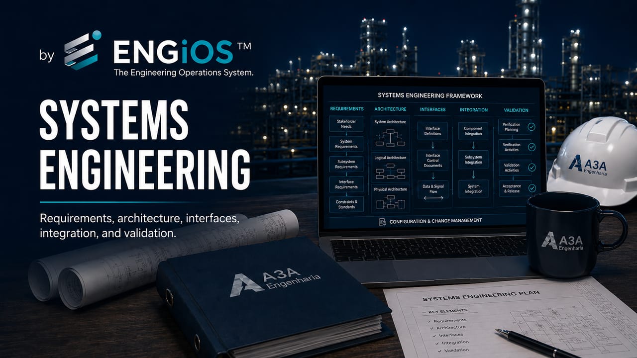 Engenharia de Sistemas — requisitos, arquitetura, interfaces, integração, verificação e validação