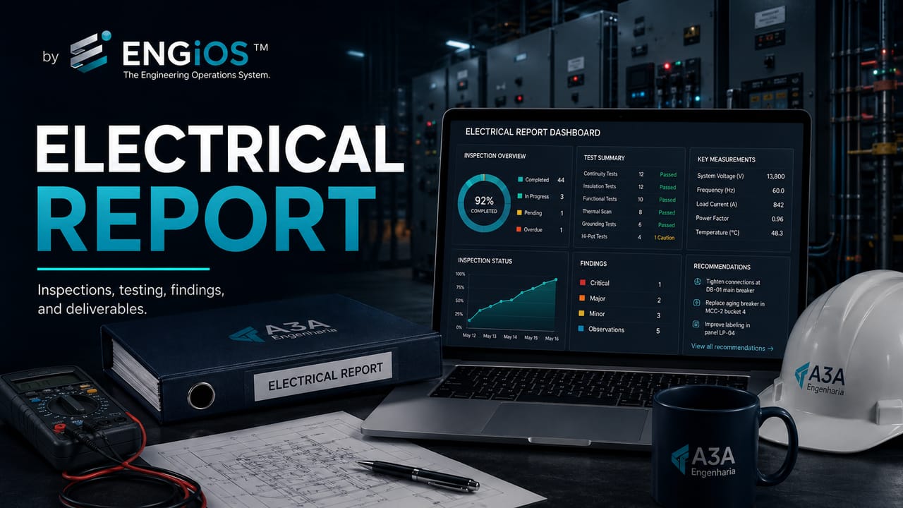 Laudo técnico elétrico: inspeções, ensaios, diagnóstico das instalações e entregáveis de engenharia elétrica