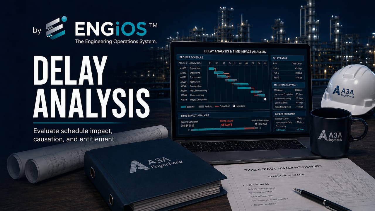 Delay Analysis e Time Impact Analysis em Engenharia — avaliação técnica de atrasos, cronogramas e impactos contratuais