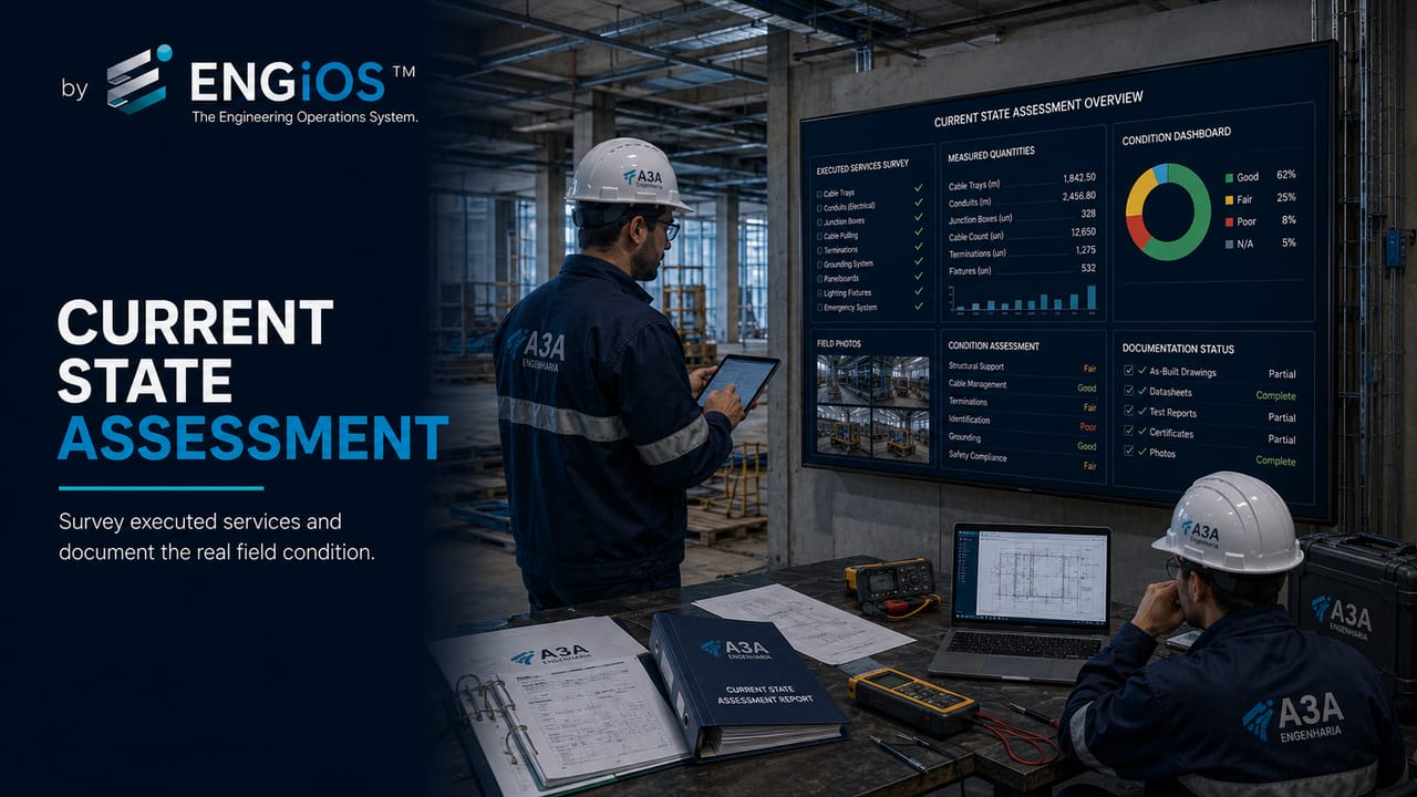 Levantamento de serviços executados e laudo de estado para diagnóstico técnico de obra paralisada e retomada contratual