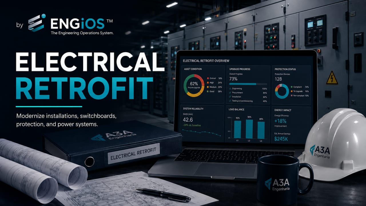 Retrofit elétrico: modernização de instalações, quadros, proteções e sistemas de energia em edificações e indústrias