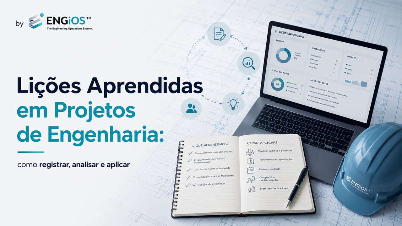 Imagem de gestão e benchmarking de projeto com lições aprendidas