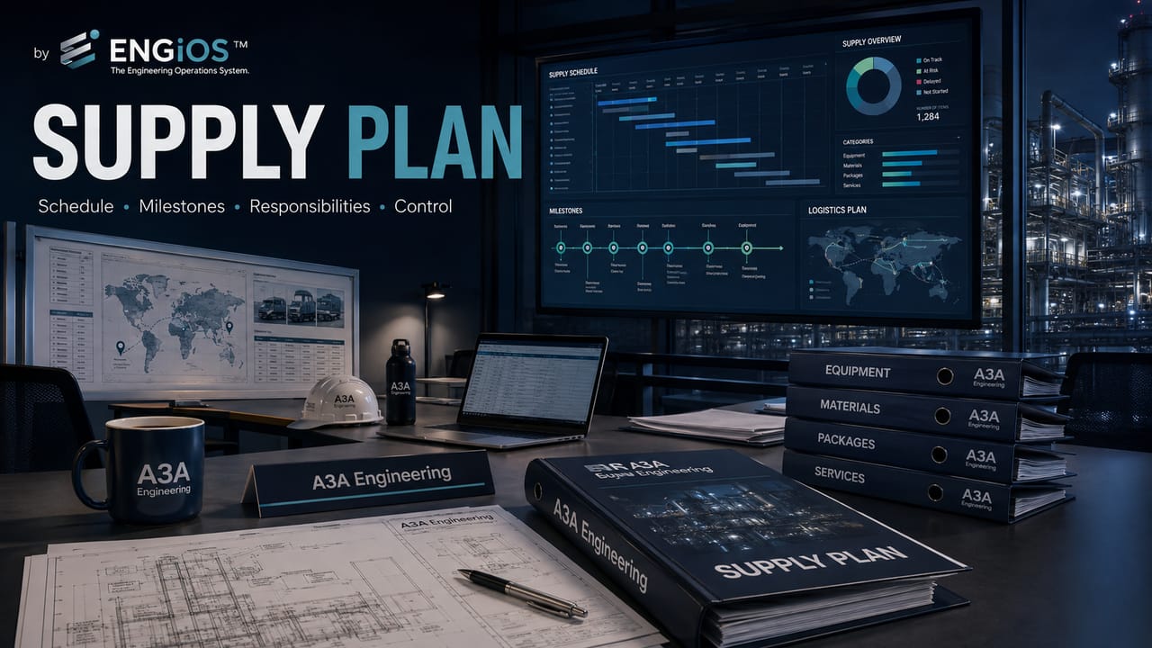 Plano de suprimentos em projetos de engenharia: supply chain, cronograma, marcos, responsáveis e controle
