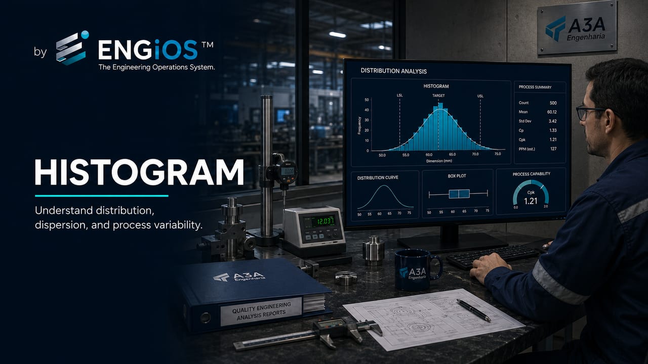 Histograma na Qualidade aplicado à Engenharia: distribuição, dispersão, frequência e análise de variabilidade de processos