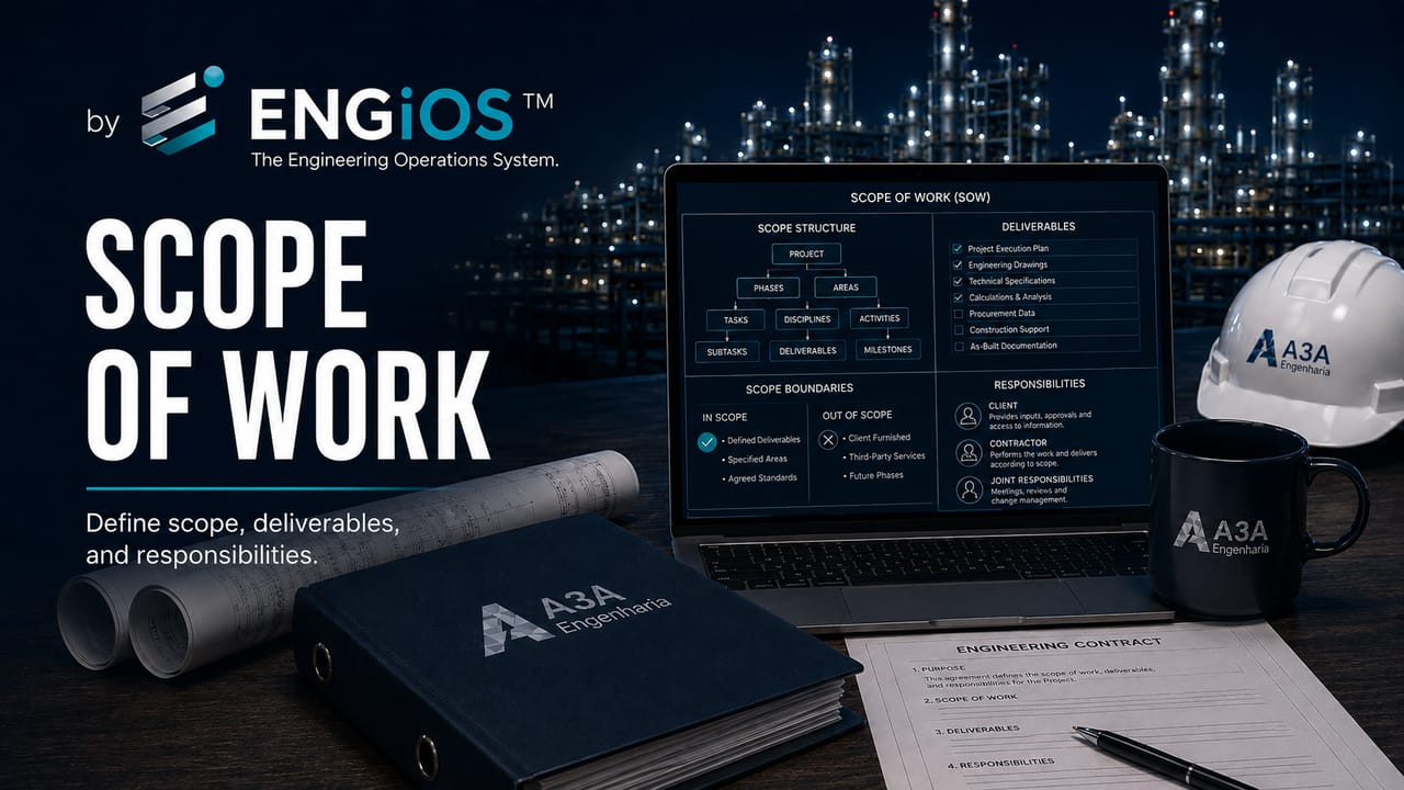 Scope of Work em engenharia: definição de escopo de trabalho, requisitos, entregáveis e responsabilidades