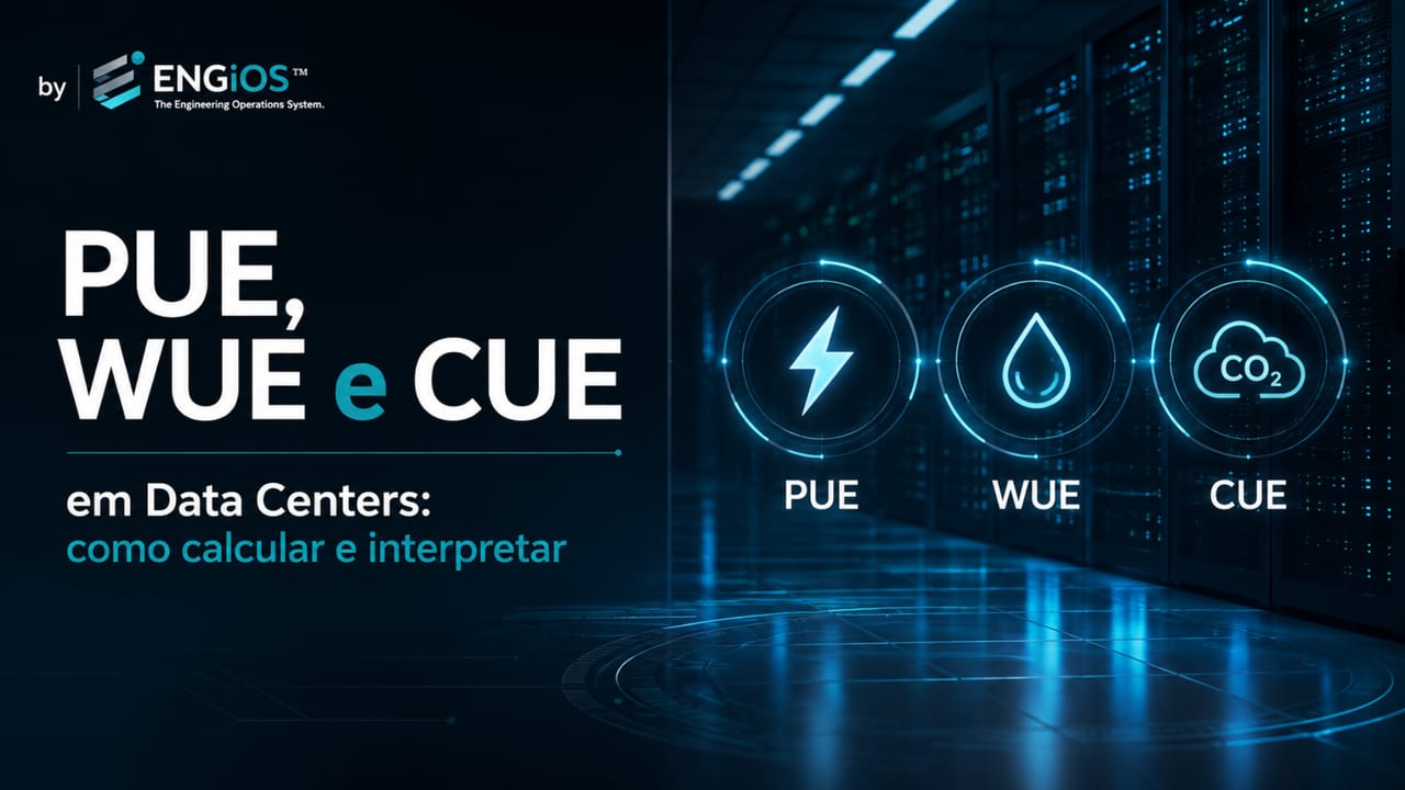 PUE, WUE e CUE em Data Centers: como calcular e interpretar